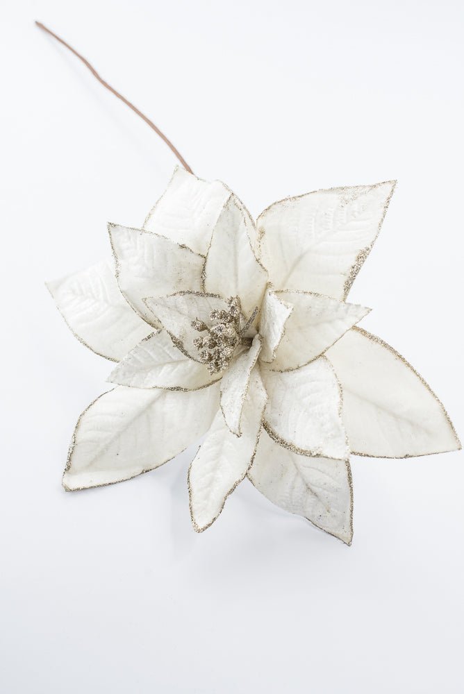 Artificial Ivory Poinsettia Stem - 24" - Greenery Market86873CM