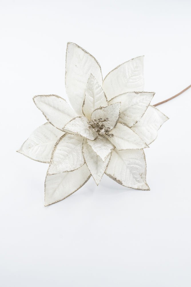Artificial Ivory Poinsettia Stem - 24" - Greenery Market86873CM