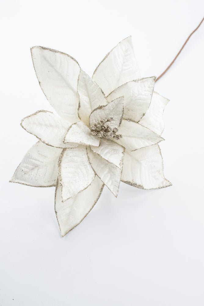 Artificial Ivory Poinsettia Stem - 24" - Greenery Market86873CM