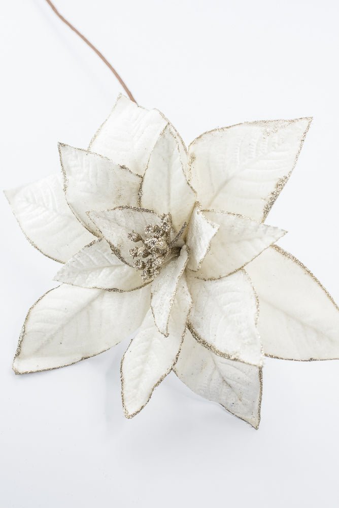 Artificial Ivory Poinsettia Stem - 24" - Greenery Market86873CM