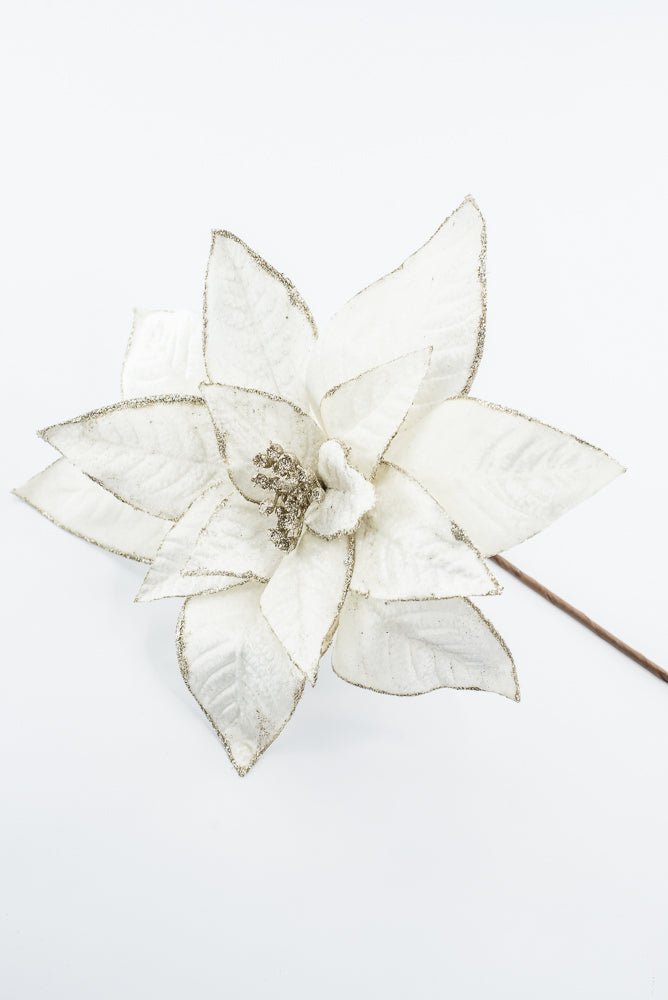 Artificial Ivory Poinsettia Stem - 24" - Greenery Market86873CM