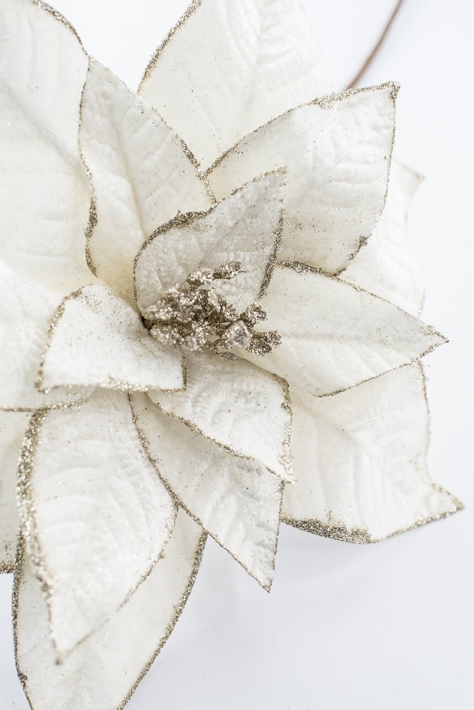 Artificial Ivory Poinsettia Stem - 24" - Greenery Market86873CM