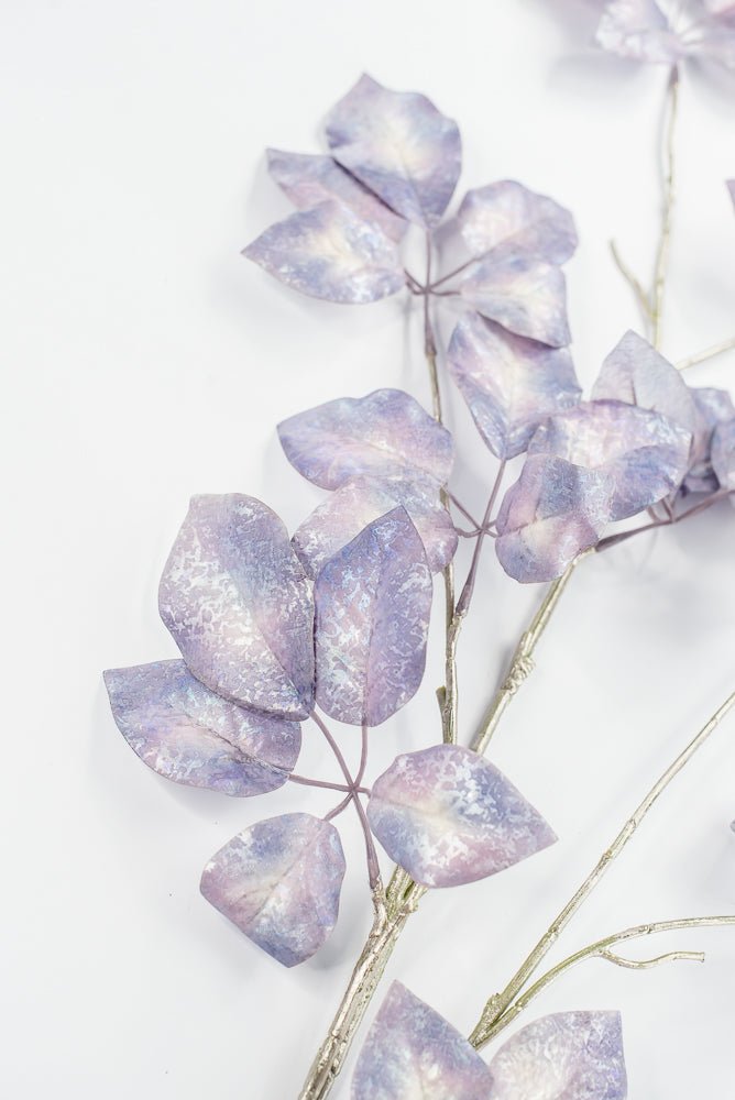 Artificial, Lavender Antique Metallic Schefflera Leaf Spray - 50" - Greenery MarketXFS917-LV
