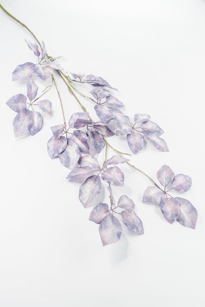 Artificial, Lavender Antique Metallic Schefflera Leaf Spray - 50" - Greenery MarketXFS917-LV