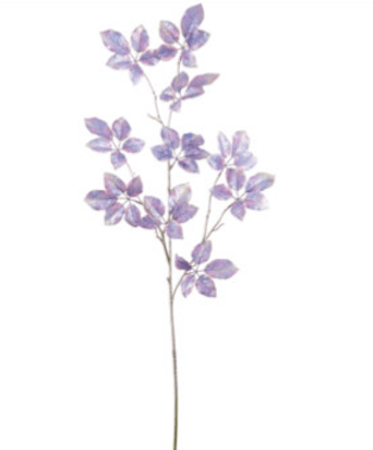 Artificial, Lavender Antique Metallic Schefflera Leaf Spray - 50" - Greenery MarketXFS917-LV