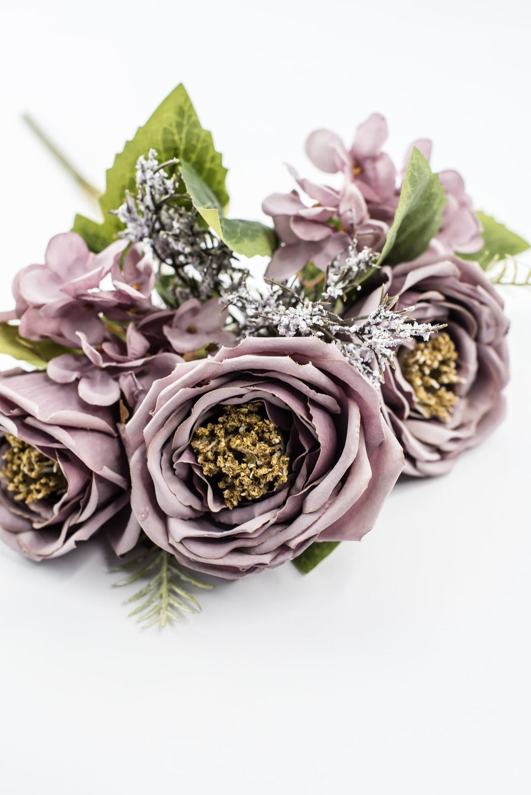 Artificial Lavender Rose Filler Bush - 15" - Greenery MarketArtificial Flowers57453LV