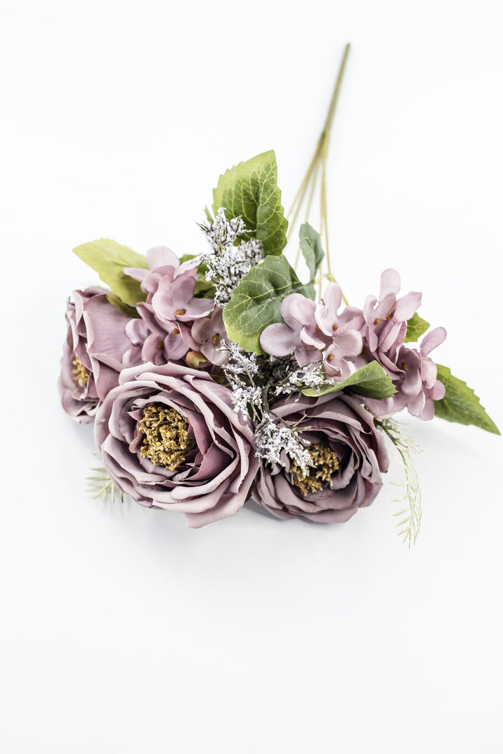 Artificial Lavender Rose Filler Bush - 15" - Greenery MarketArtificial Flowers57453LV