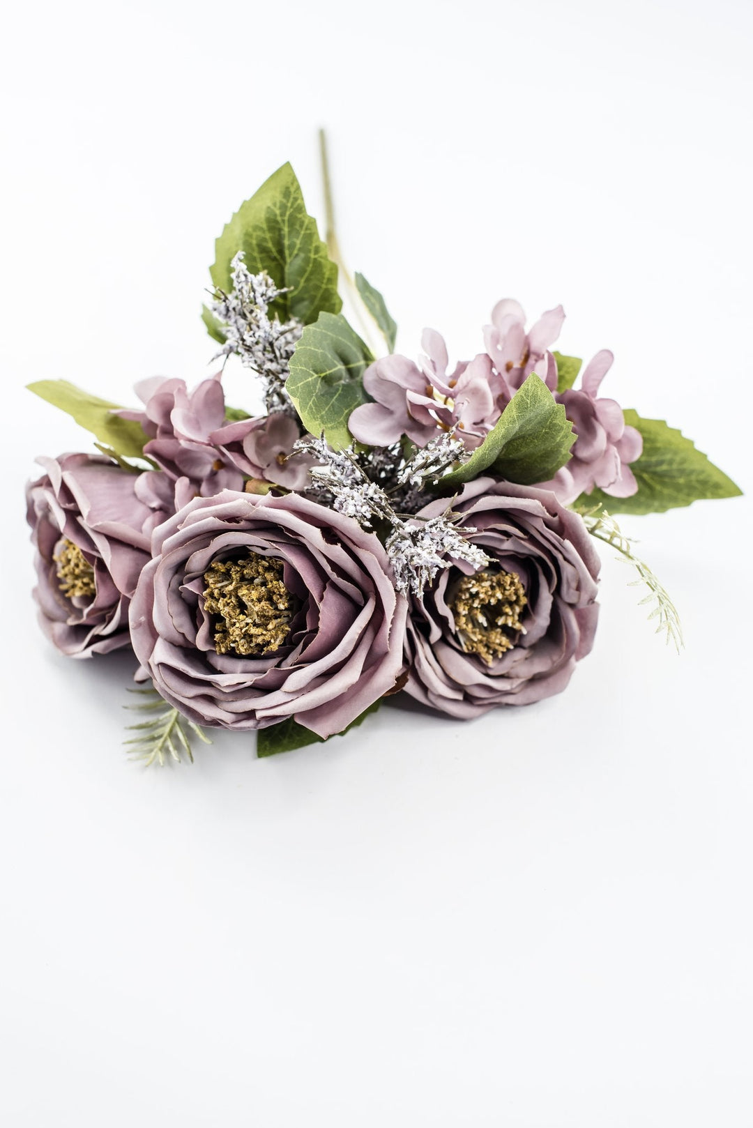 Artificial Lavender Rose Filler Bush - 15" - Greenery MarketArtificial Flowers57453LV