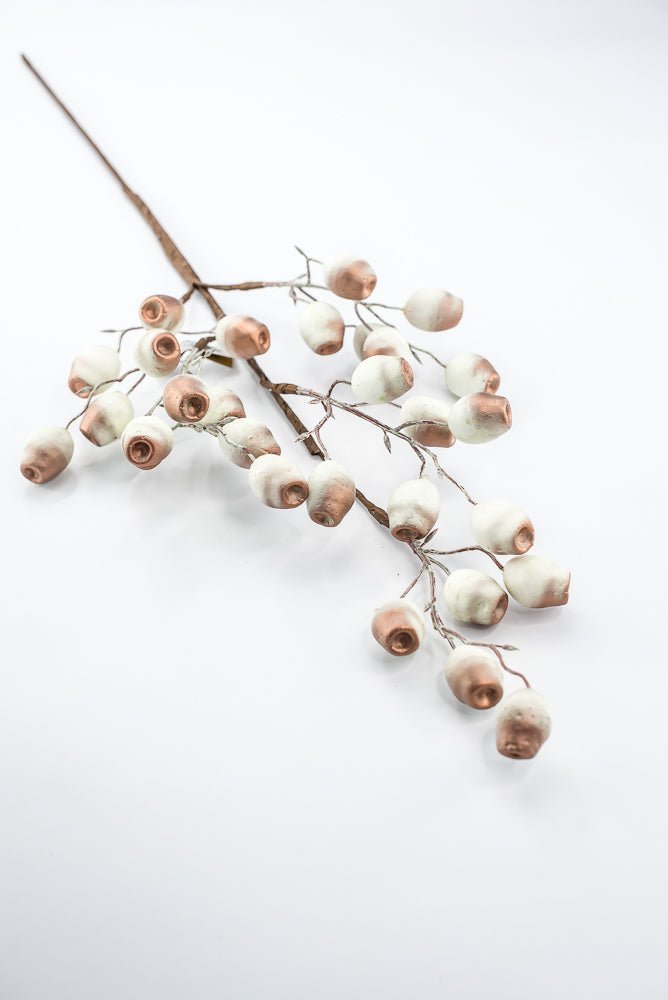 Artificial Light Blue & Brown Wired Berry Spray - 30" - Greenery MarketArtificial Flowers276633