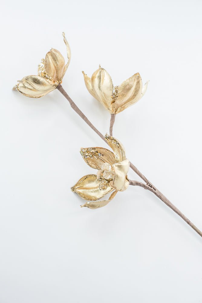 Artificial Light Gold Magnolia Spray - 29" - Greenery MarketArtificial Flowers283578