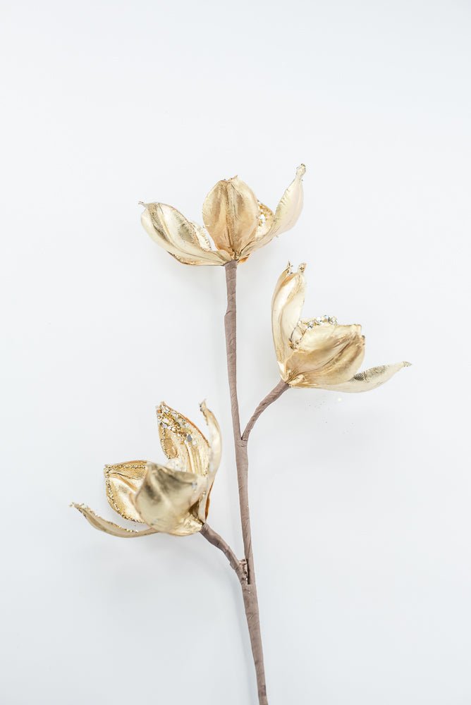 Artificial Light Gold Magnolia Spray - 29" - Greenery MarketArtificial Flowers283578