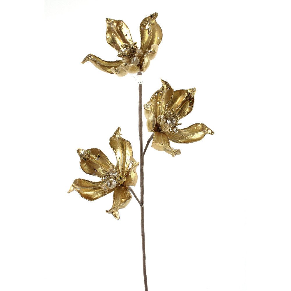 Artificial Light Gold Magnolia Spray - 29" - Greenery MarketArtificial Flowers283578
