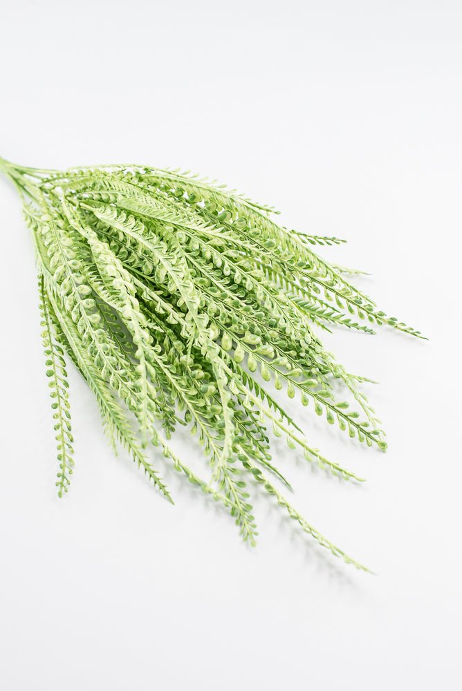 Artificial, Light Green, Button Leaves & Sword Fern Bush - 19" - Greenery MarketArtificial Flora57495GN