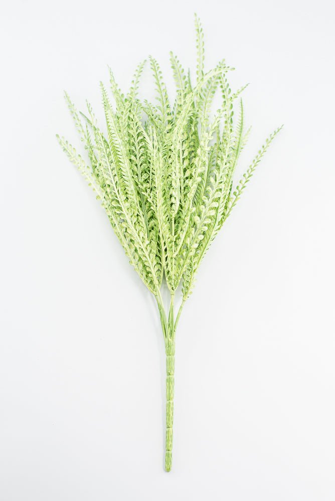Artificial, Light Green, Button Leaves & Sword Fern Bush - 19" - Greenery MarketArtificial Flora57495GN