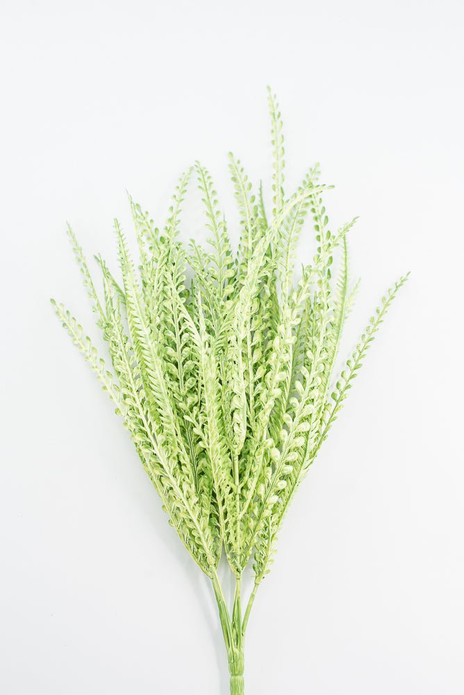 Artificial, Light Green, Button Leaves & Sword Fern Bush - 19" - Greenery MarketArtificial Flora57495GN