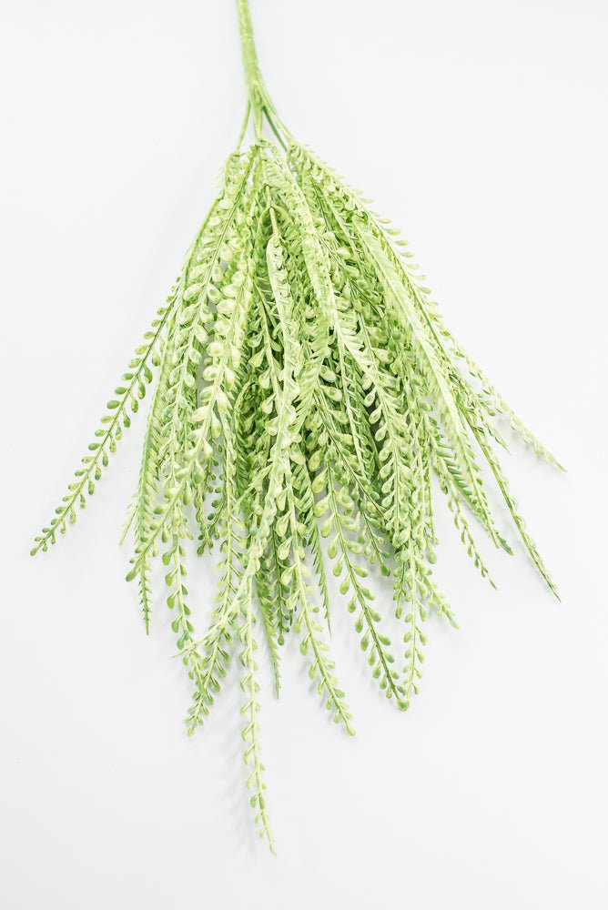 Artificial, Light Green, Button Leaves & Sword Fern Bush - 19" - Greenery MarketArtificial Flora57495GN