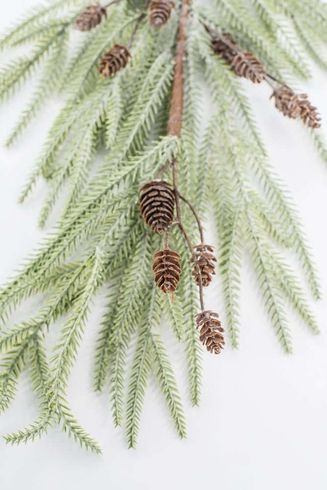 Artificial, Light Green, Cypress Pine Cone Branch - 31" - Greenery Market2825268LG