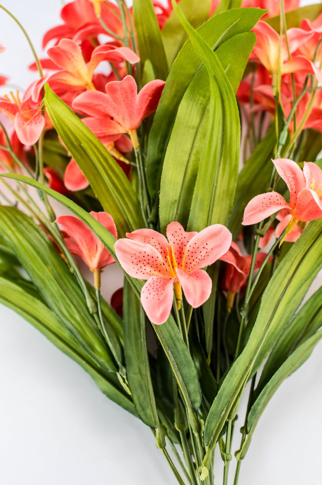 plastic lily flower Artificial Lily Bush - Coral