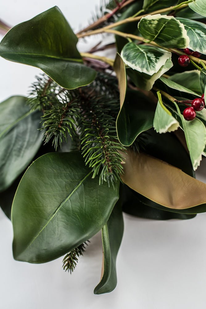 Artificial Magnolia Leaf, Pine & Holly Berry Bundle - 18" - Greenery MarketPM3575
