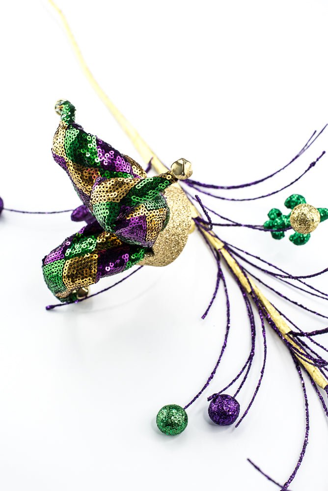 Artificial Mardi Gras Jester Hat Spray - 29" - Greenery MarketHoliday Decorations64076MG