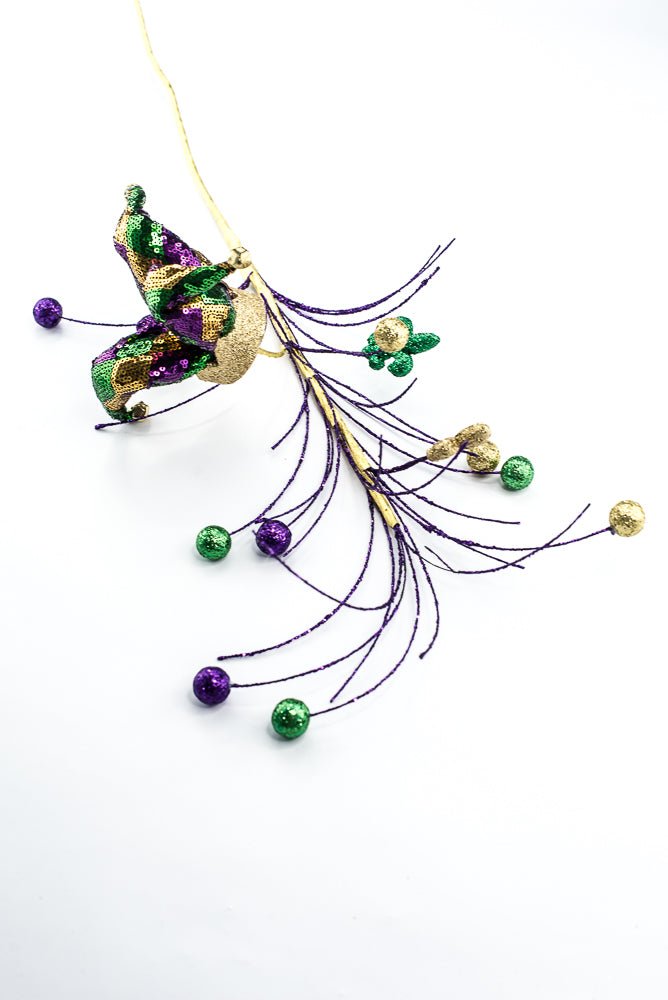 Artificial Mardi Gras Jester Hat Spray - 29" - Greenery MarketHoliday Decorations64076MG
