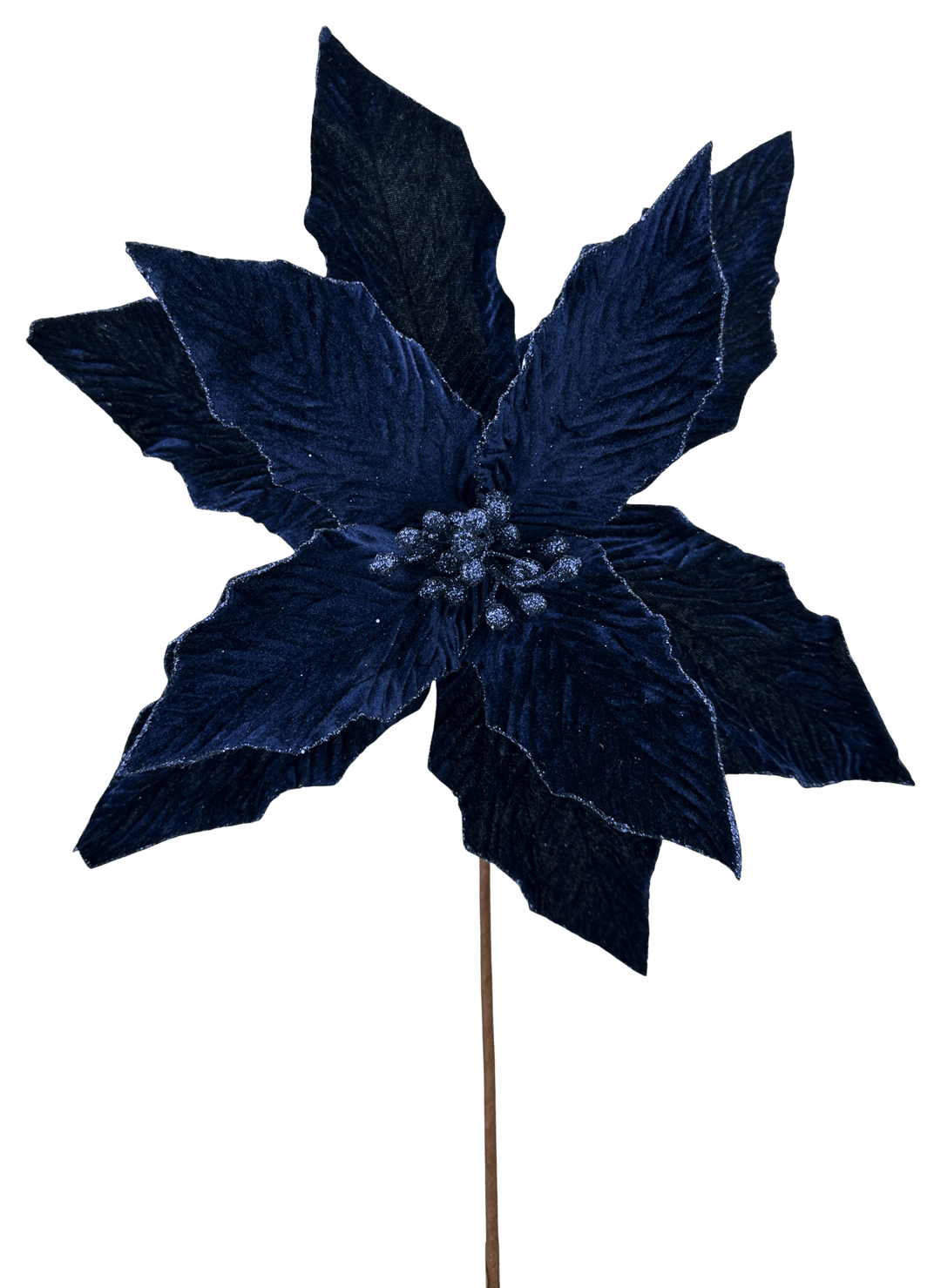 Artificial Midnight Blue Poinsettia Stem - 16" - Greenery Market86875MNBL