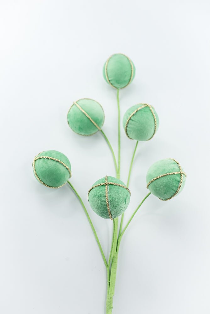 Artificial Mint Green Velvet Ball Spray - 28" - Greenery Market86765MINT