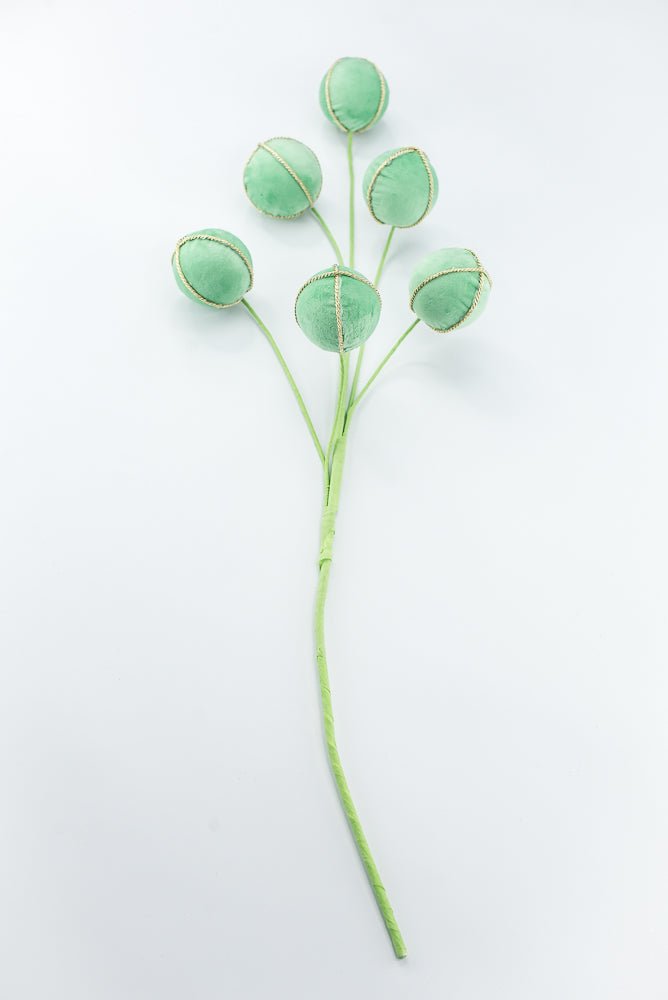 Artificial Mint Green Velvet Ball Spray - 28" - Greenery Market86765MINT