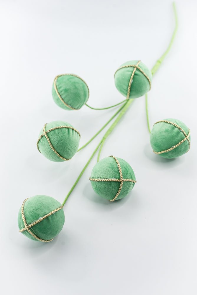 Artificial Mint Green Velvet Ball Spray - 28" - Greenery Market86765MINT