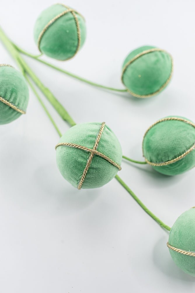 Artificial Mint Green Velvet Ball Spray - 28" - Greenery Market86765MINT