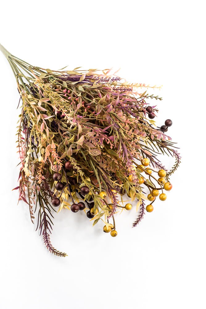Artificial, Mixed Berries And Leaf Bush - 20" - Greenery MarketArtificial Flora85252