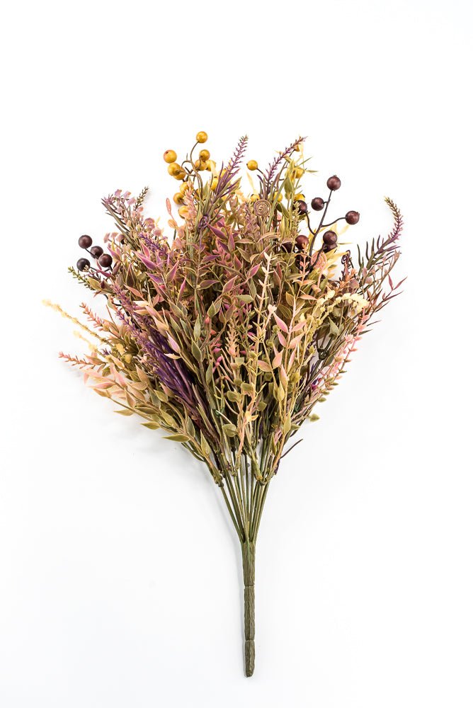 Artificial, Mixed Berries And Leaf Bush - 20" - Greenery MarketArtificial Flora85252