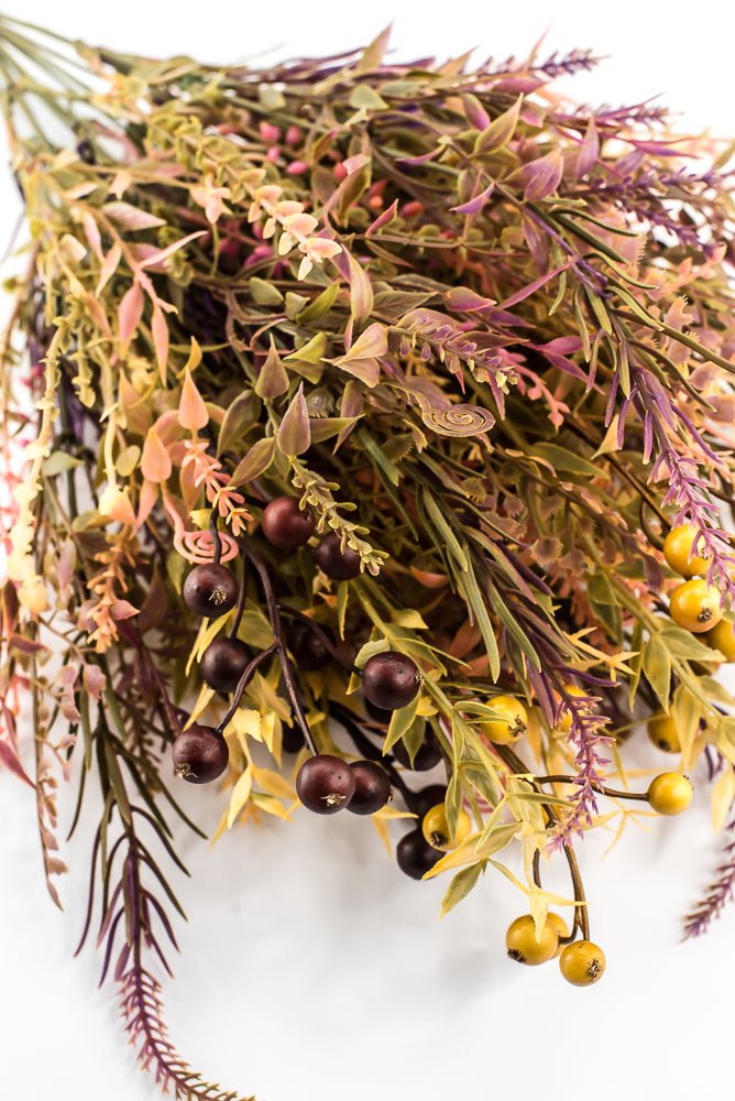 Artificial, Mixed Berries And Leaf Bush - 20" - Greenery MarketArtificial Flora85252