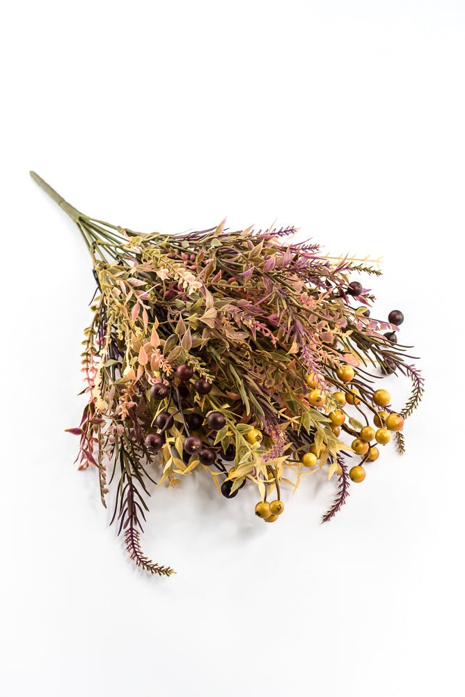 Artificial, Mixed Berries And Leaf Bush - 20" - Greenery MarketArtificial Flora85252