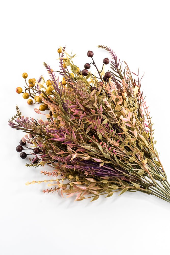 Artificial, Mixed Berries And Leaf Bush - 20" - Greenery MarketArtificial Flora85252