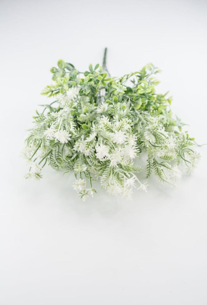 Artificial mixed greenery bush with white tips - Greenery Marketartificial flowers32021 - WT