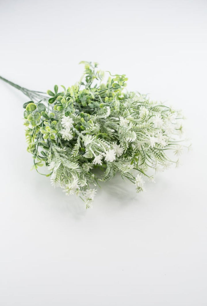 Artificial mixed greenery bush with white tips - Greenery Marketartificial flowers32021 - WT