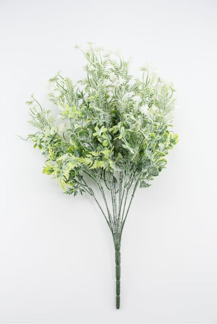 Artificial mixed greenery bush with white tips - Greenery Marketartificial flowers32021 - WT