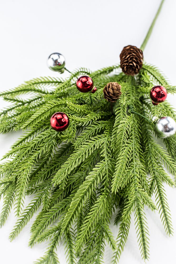 Artificial Mixed Norfolk Pine Ball Spray - 26" - Greenery MarketArtificial Flora40529