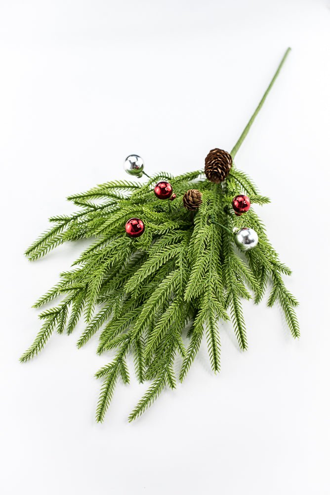 Artificial Mixed Norfolk Pine Ball Spray - 26" - Greenery MarketArtificial Flora40529