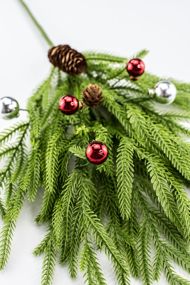 Artificial Mixed Norfolk Pine Ball Spray - 26" - Greenery MarketArtificial Flora40529