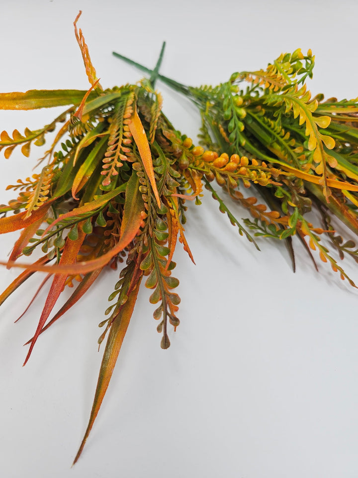 Artificial mixed orange bead grass and grass greenery x 2 bushes - Greenery Marketgreenery43155