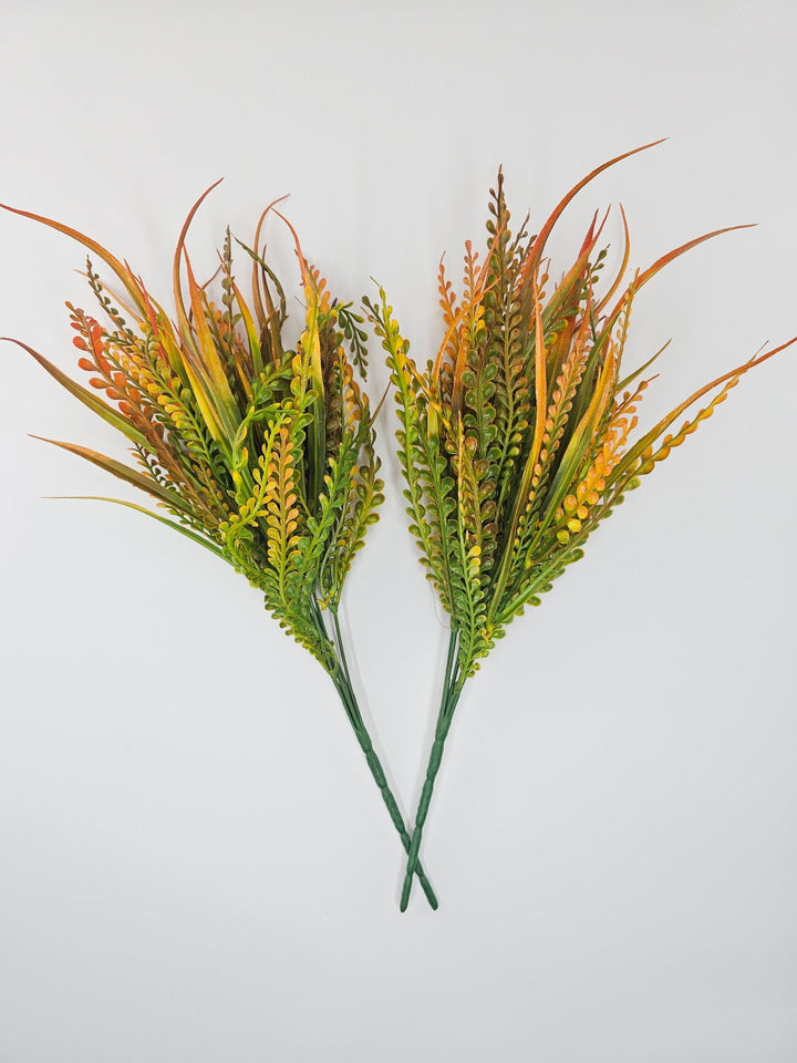 Artificial mixed orange bead grass and grass greenery x 2 bushes - Greenery Marketgreenery43155