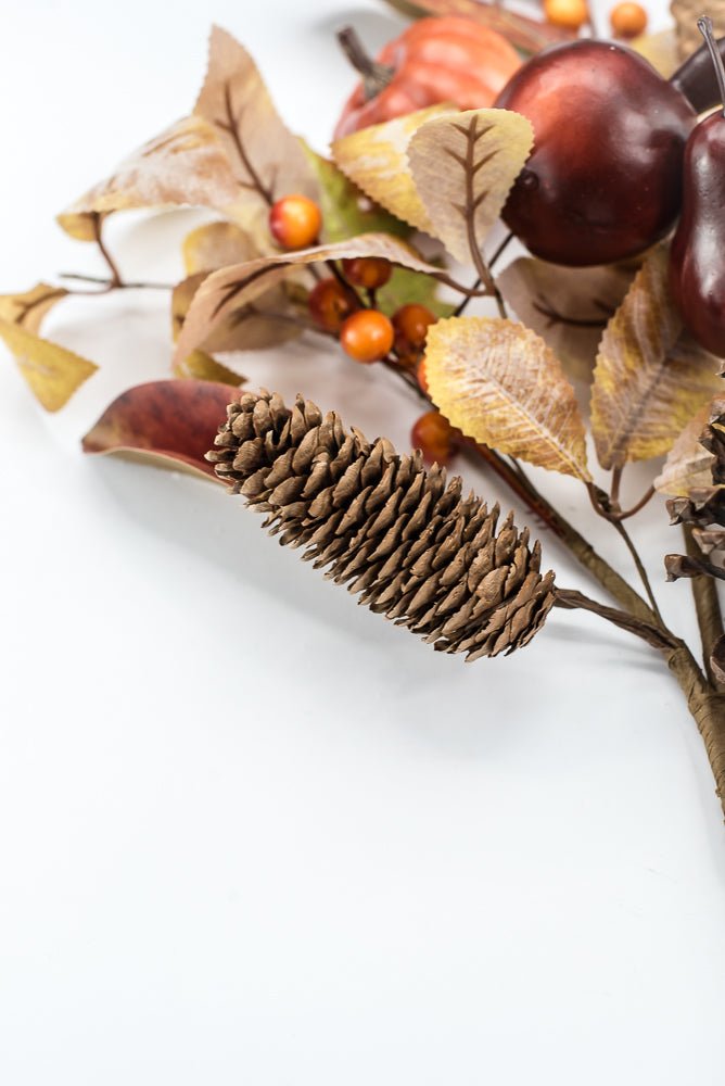 Artificial, Mixed Pumpkin, Leaves, & Pomegranate Spray - 28" - Greenery MarketArtificial Flora65882