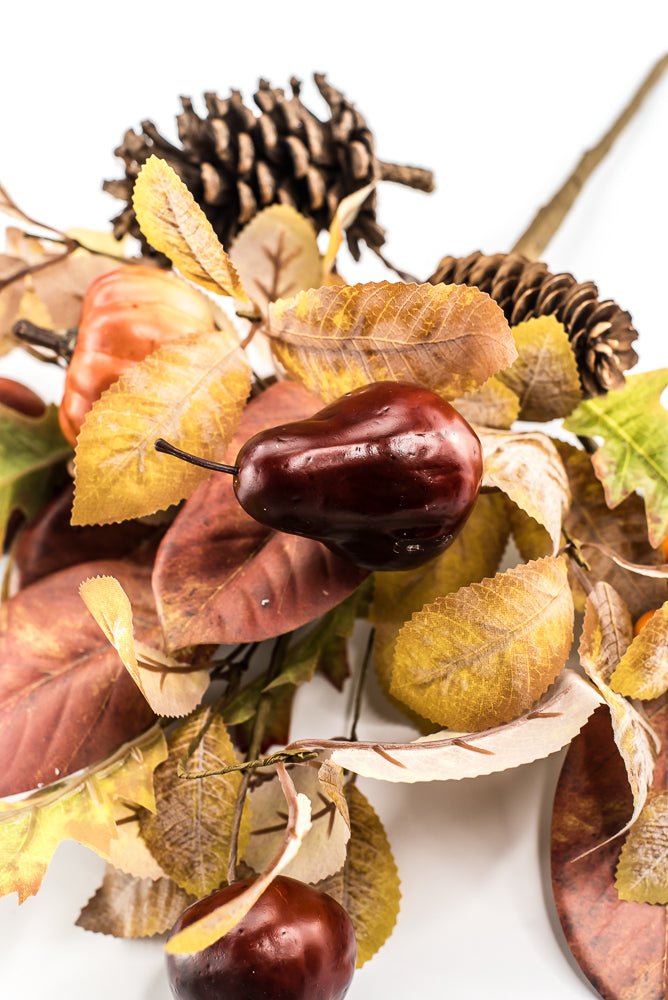 Artificial Mixed Pumpkin Pinecone Pomegranate Bush - 18" - Greenery MarketArtificial Flora65883
