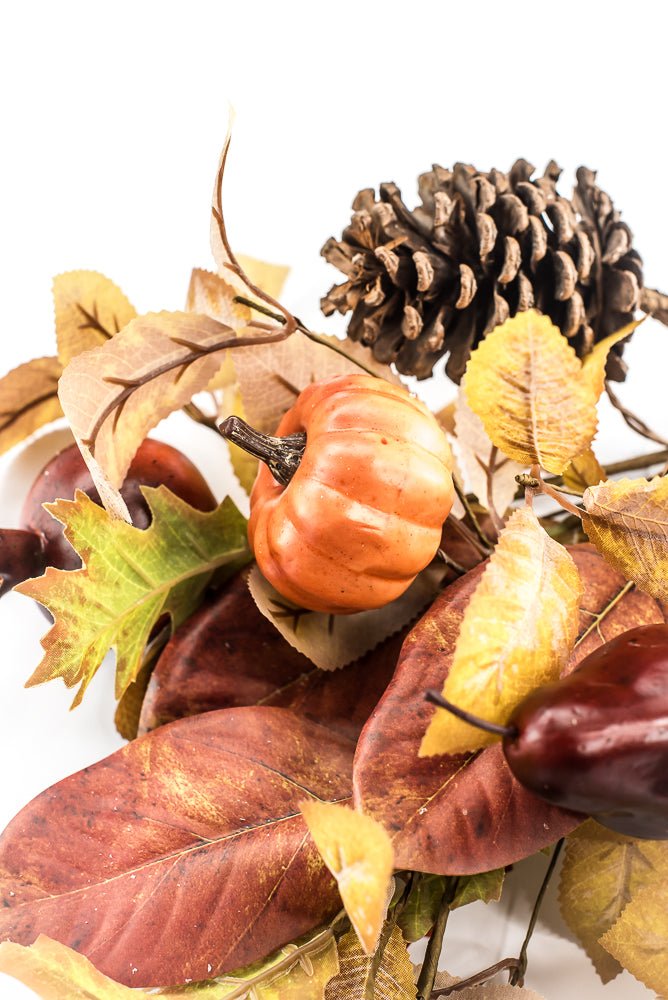 Artificial Mixed Pumpkin Pinecone Pomegranate Bush - 18" - Greenery MarketArtificial Flora65883