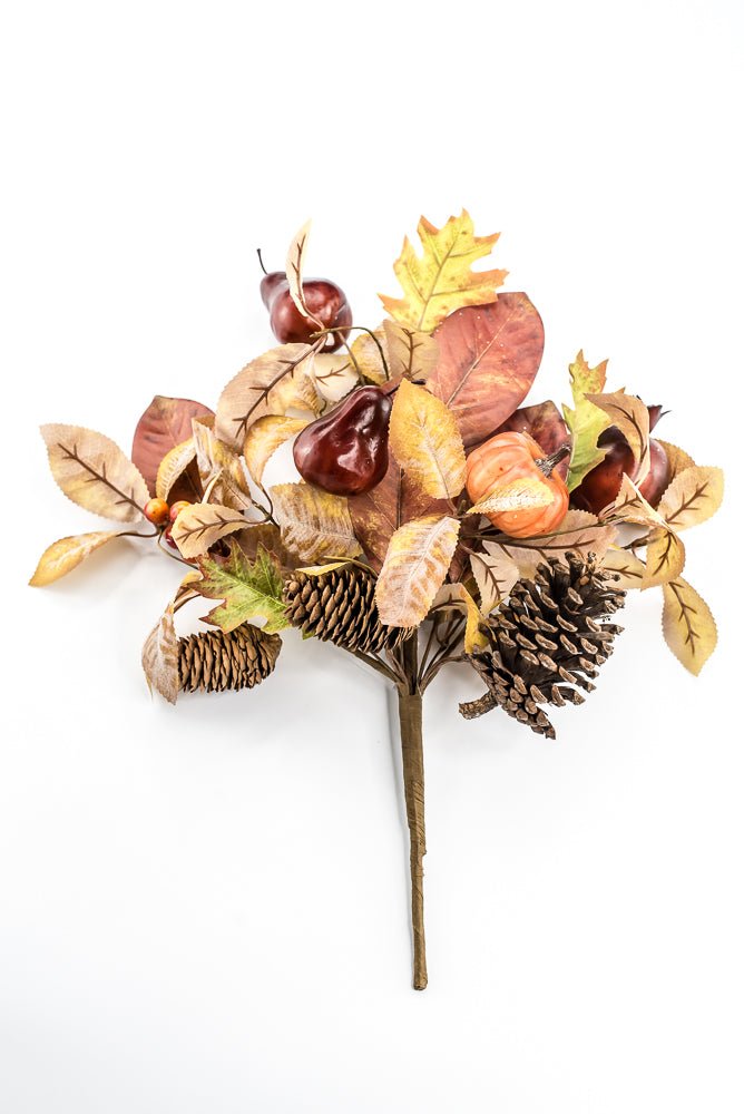 Artificial Mixed Pumpkin Pinecone Pomegranate Bush - 18" - Greenery MarketArtificial Flora65883