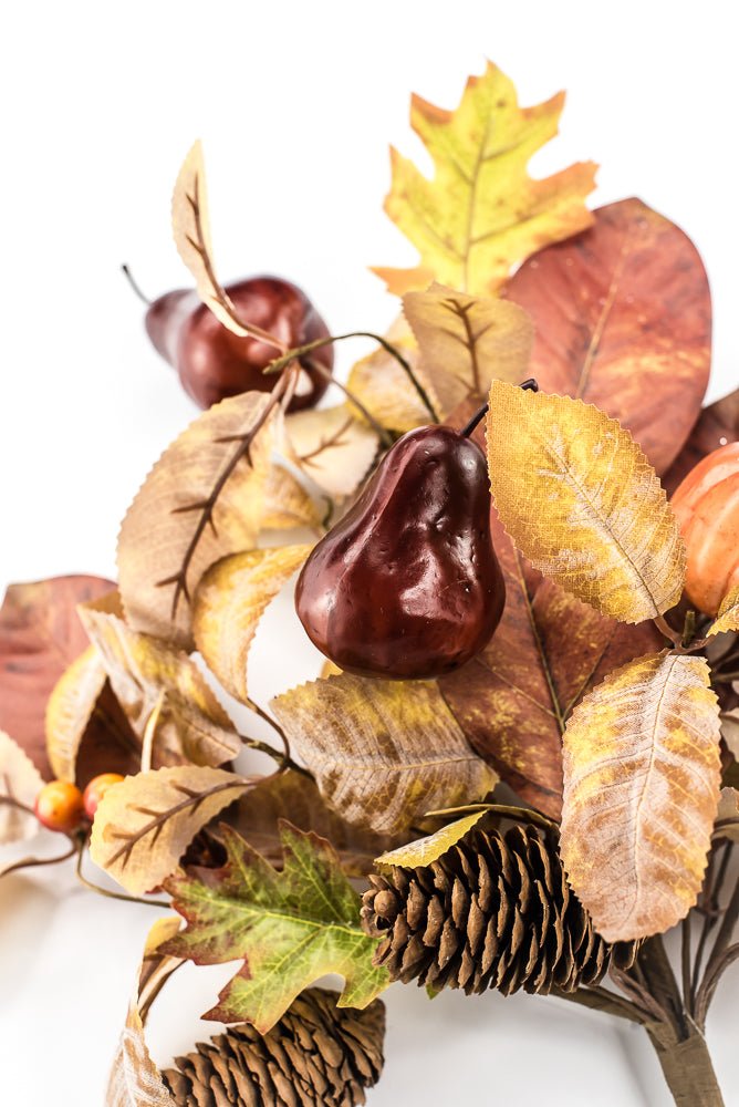 Artificial Mixed Pumpkin Pinecone Pomegranate Bush - 18" - Greenery MarketArtificial Flora65883