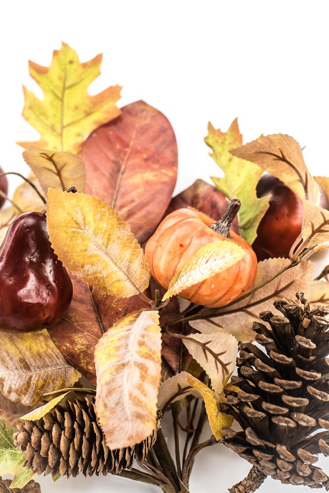 Artificial Mixed Pumpkin Pinecone Pomegranate Bush - 18" - Greenery MarketArtificial Flora65883