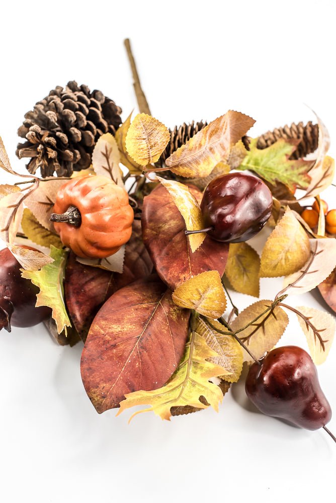 Artificial Mixed Pumpkin Pinecone Pomegranate Bush - 18" - Greenery MarketArtificial Flora65883